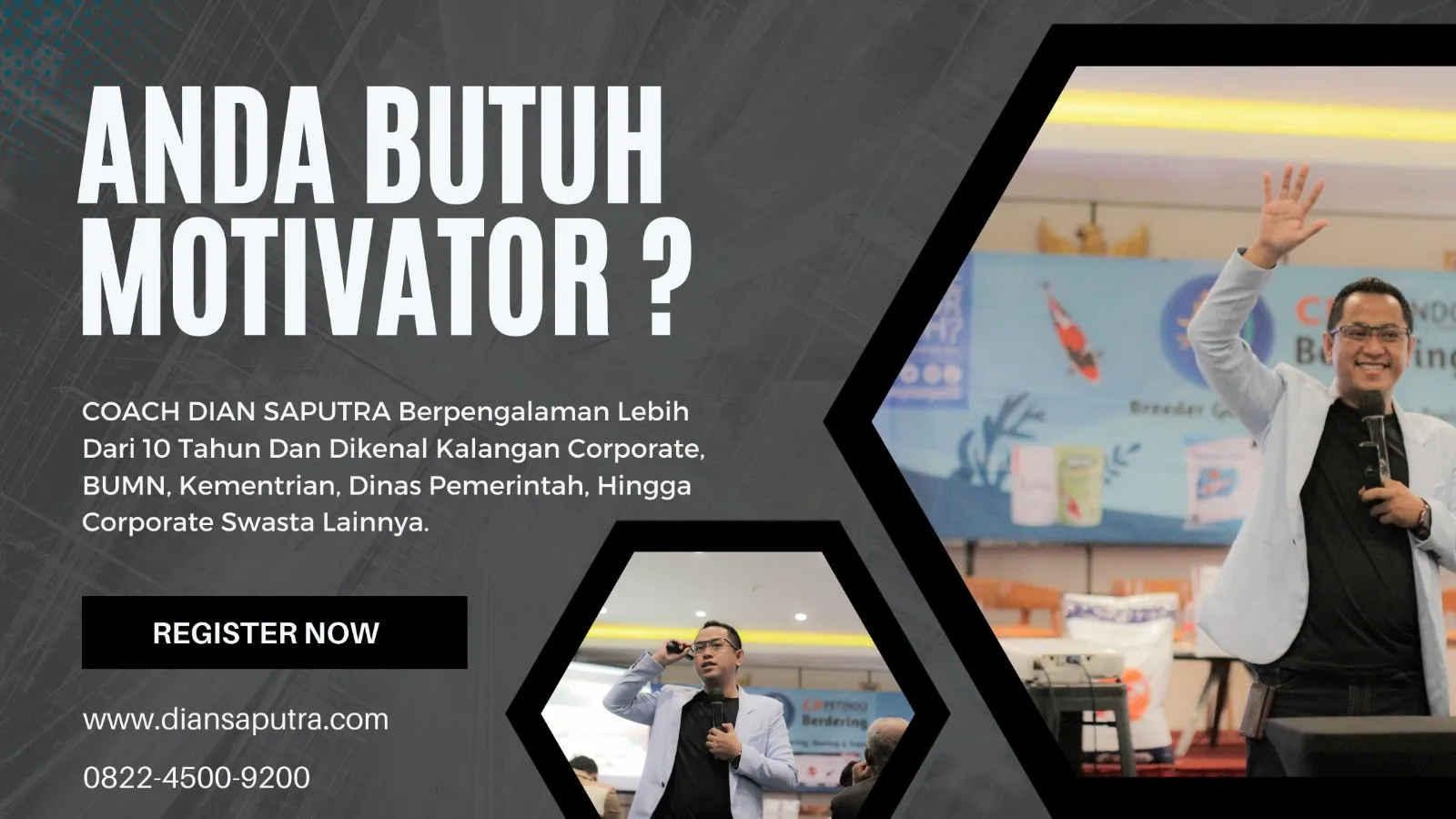 Pembicara Motivator Boyolali, Terpercaya & Solutif, Dian Saputra