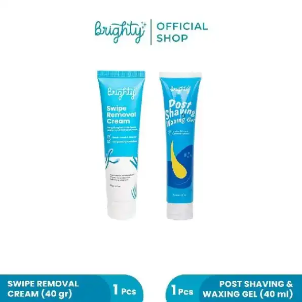 Brighty Swipe Removal Cream X Post Shaving & Waxing Gel Perontok Bulu Anti Iritasi