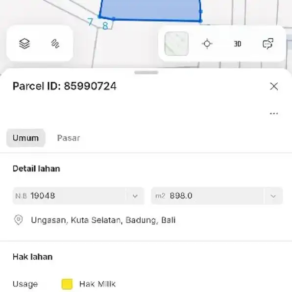 Dijual 8,98 are, Jl. Toyaning Gg. Tirta Gangga Raya Uluwatu Pecatu Kuta Selatan