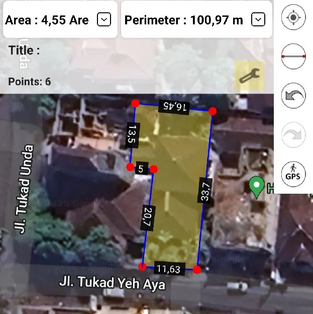 Dijual 4,55 are, Jl. Tukad Yeh Aya Panjer Renon Denpasar