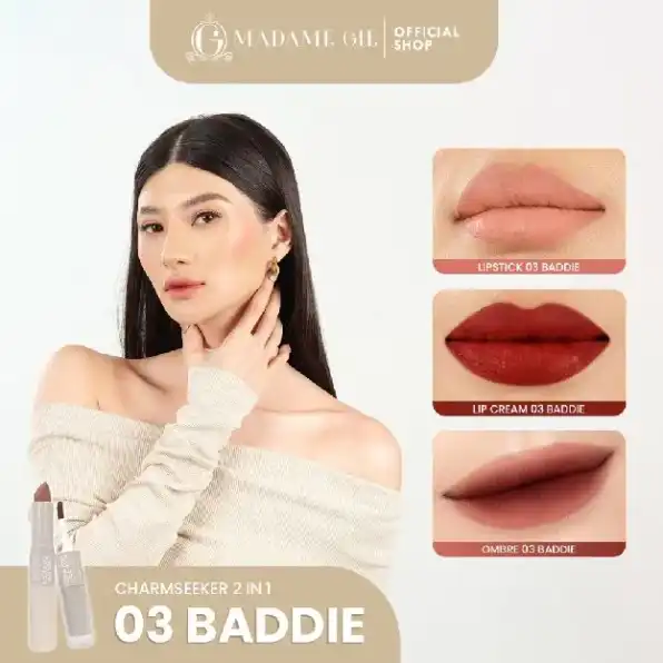 Madame Gie Charmseeker 2in1 Ombre - Make Up Lipstick Lip Matte Cream Soft Matte Finish Superstay