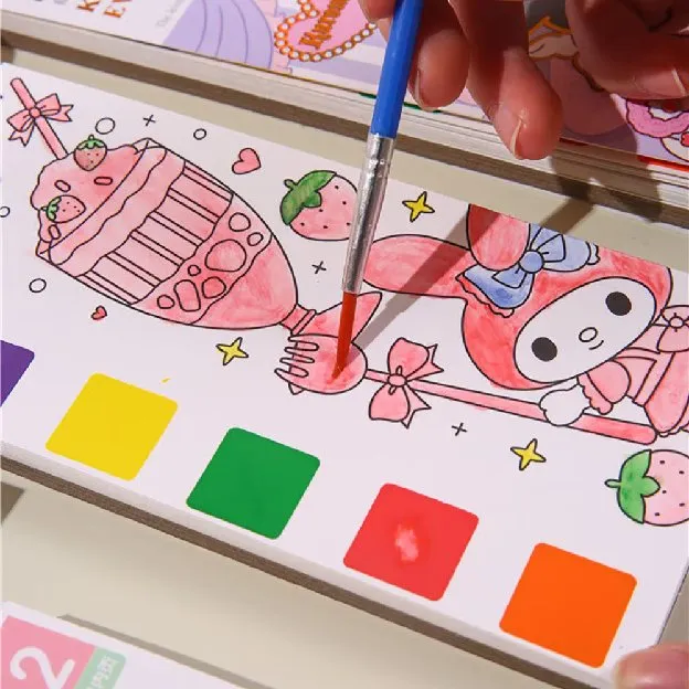 1 SET PAKET LUKIS - PAKET MELUKIS ANAK besar Buku gambar mewarnai travel, Pocket coloring book, Buka