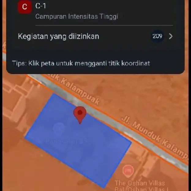 Dikontrakan & Dijual 4,55 are, Jl. Munduk Kalampuak Batu Bolong Subak Canggu Kuta Utara