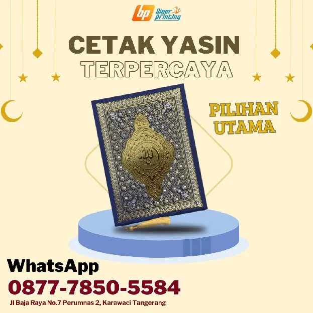 PILIHAN UTAMA, Wa./Call 0877-7850-5584, Cetak Yasin Terpercaya, di Cipondoh Tangerang