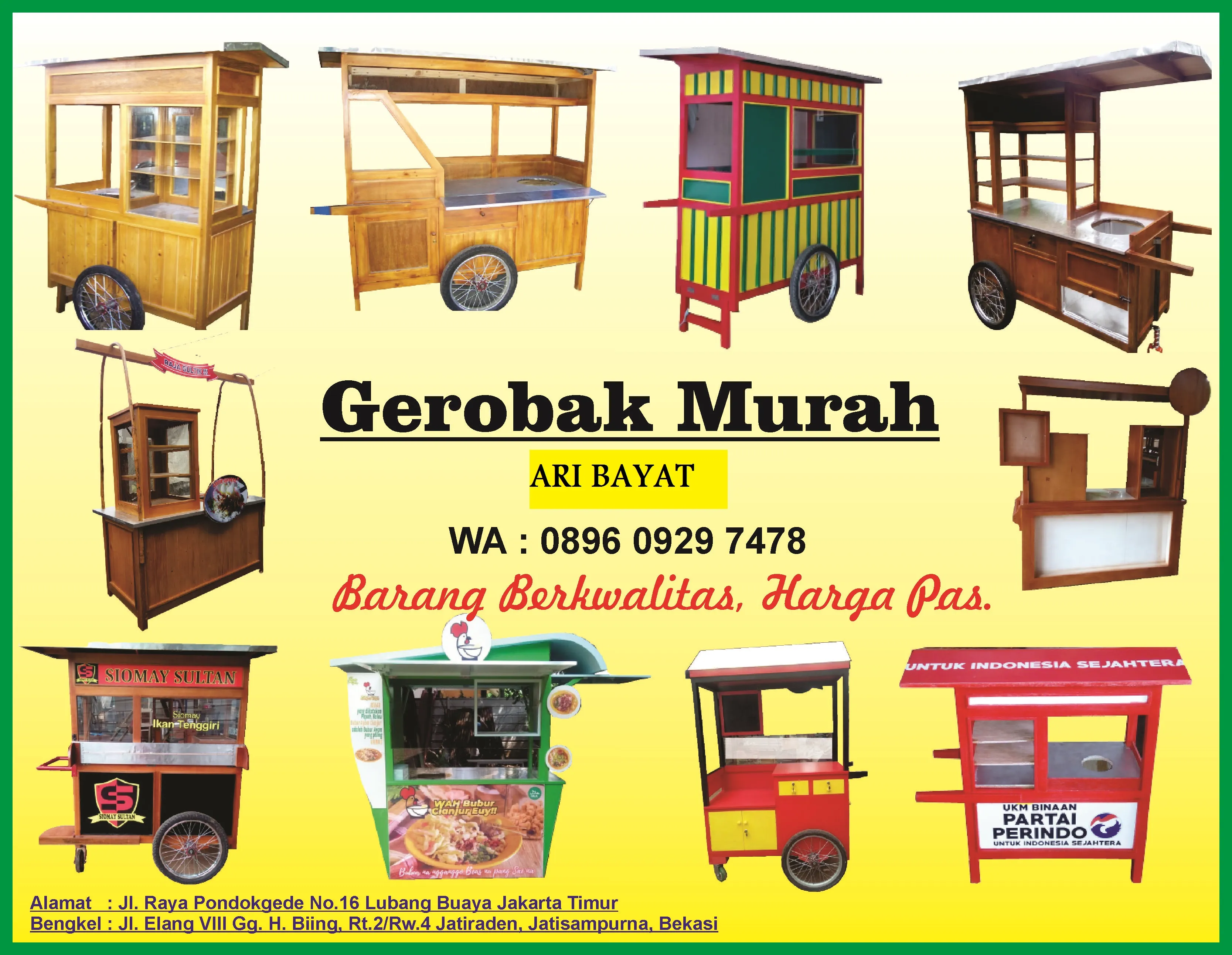 JUAL GEROBAK KAYU MURAH JAKARTA