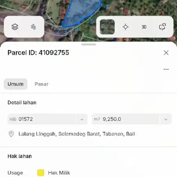 Dijual 92,5 are, Jl. Raya Denpasar Gilimanuk Loss Pantai Balian Antap Selemadeg Tabanan