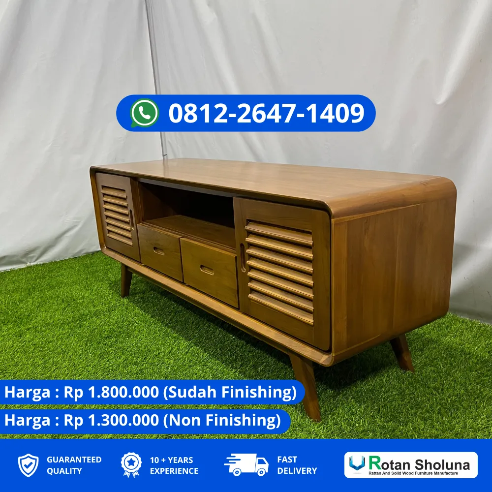Buffet TV Jati Dengan Desain Multifungsi
