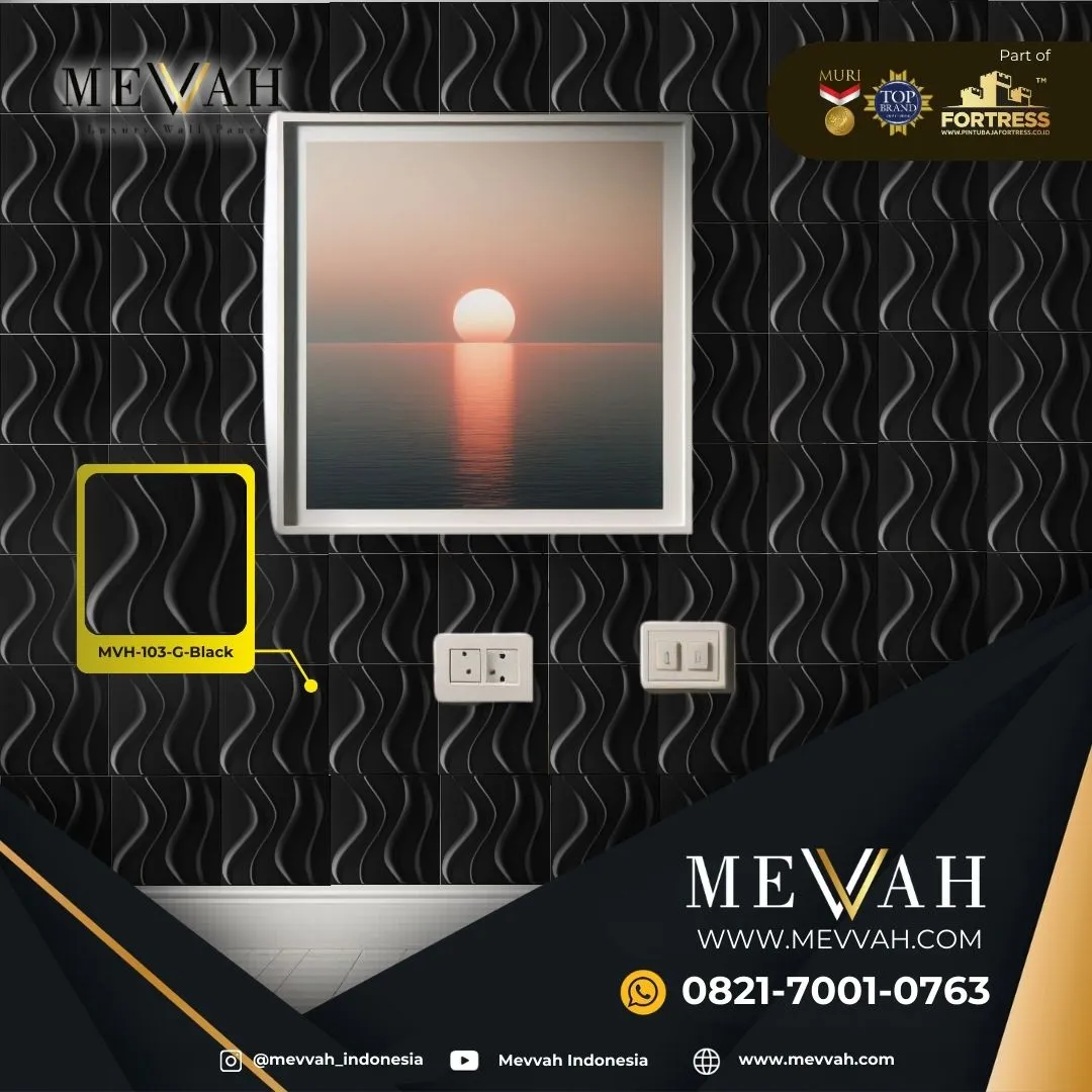 (MEVVAH) Renovation 3D Wall Panel Pvc Kamar Tidur Black Di Singkawang