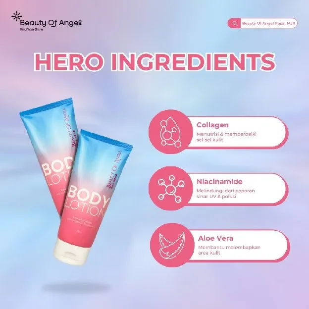 BEAUTY OF ANGEL BODY LOTION With Niacinamide dan Aloe Vera Extract Lotion Pencerah Kulit