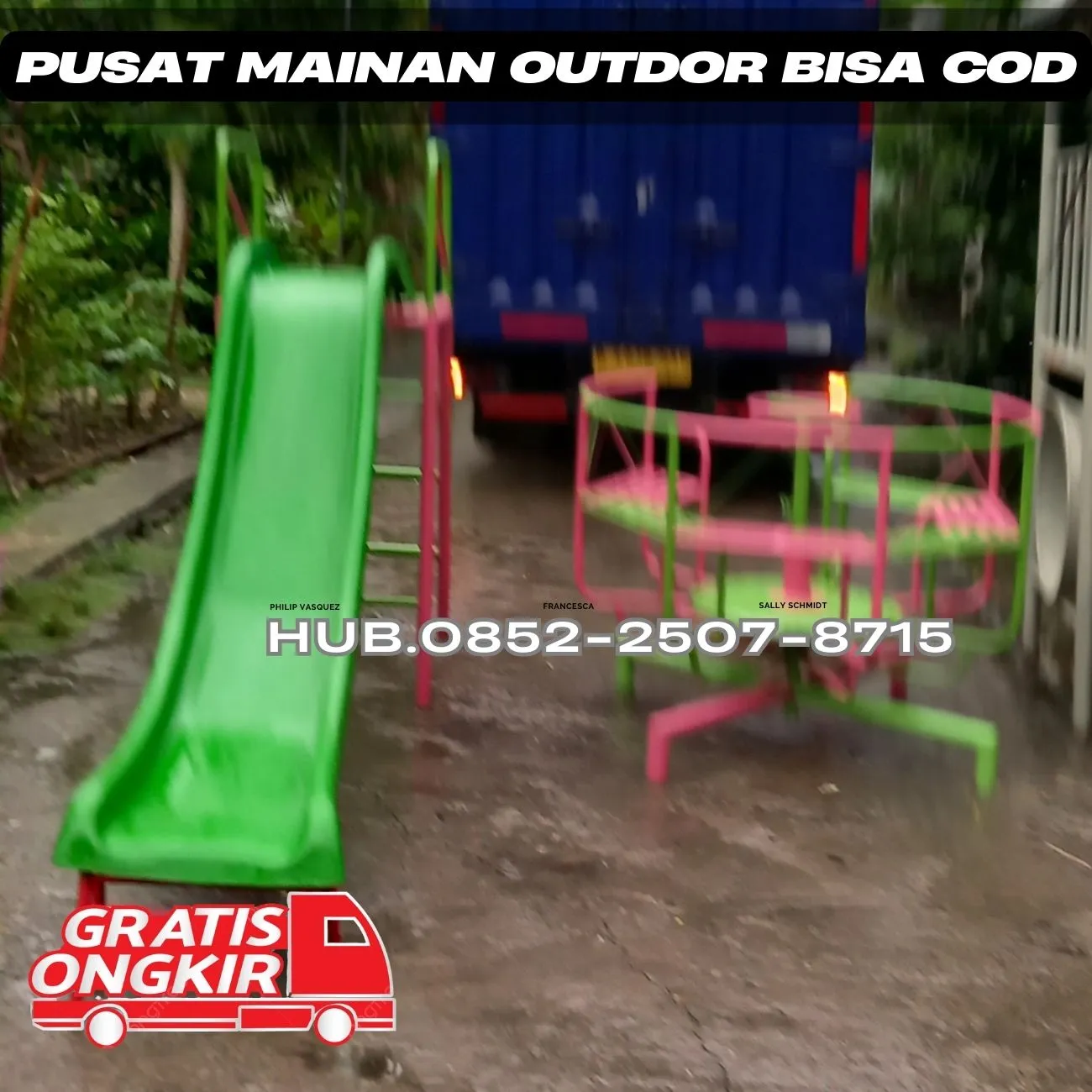 Gambar ayunan besi klasik Dan mainan playground outdoor Kec Karangpilang Kota Surabaya