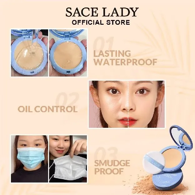 Oil Control Face Pressed Powder Matte Smooth Setting Powder Makeup With Puff