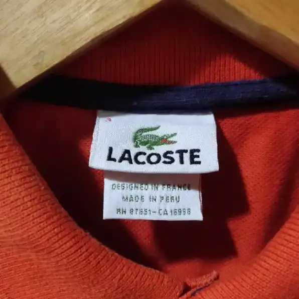 kaos polo shirt LACOSTE Big Logo colour Orange Size M