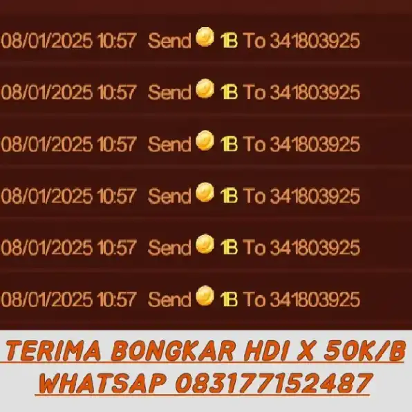 Top Up/Bongkar Hdi Bisa Disini ya bos ku agen baru 2025