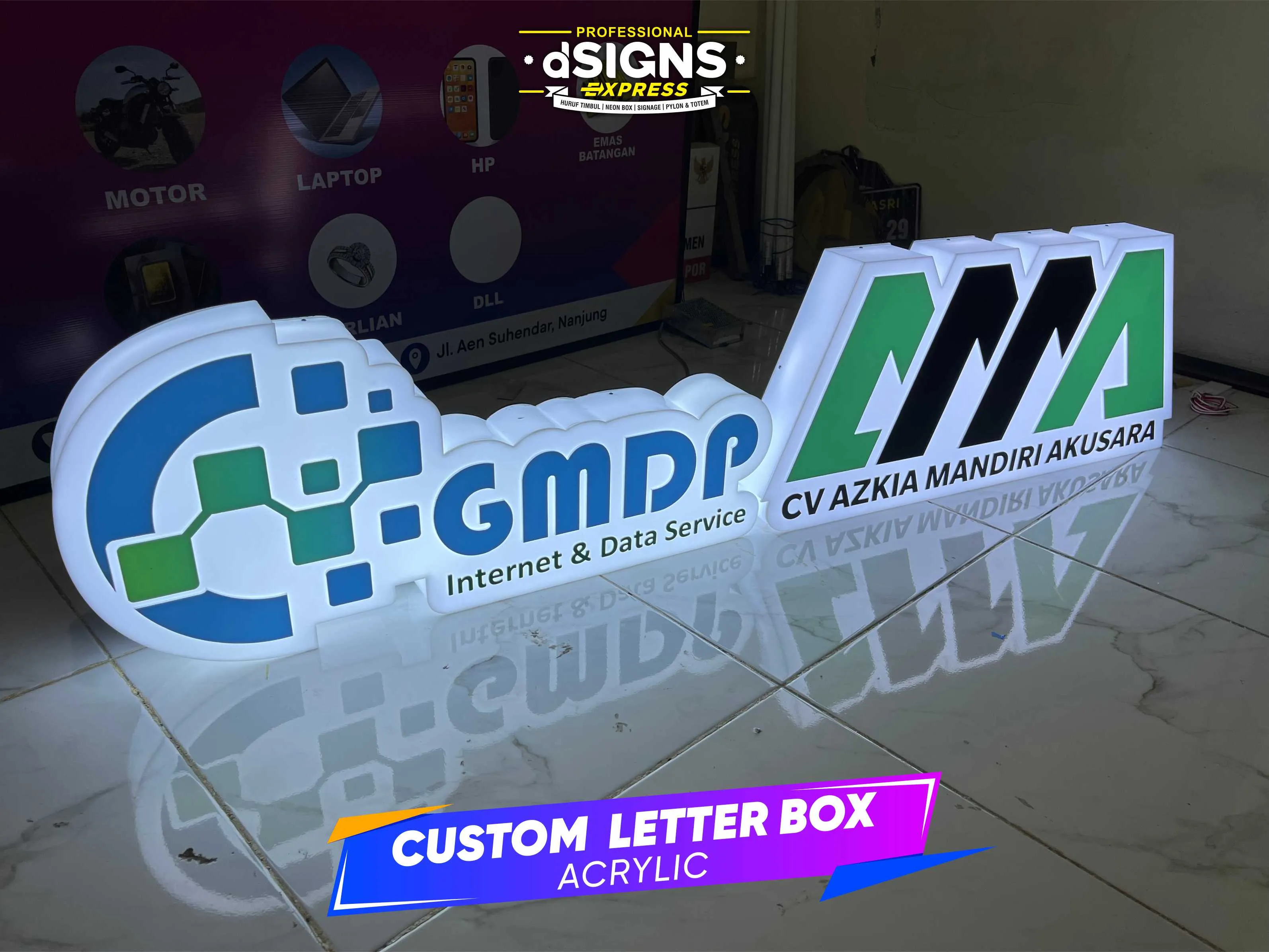 Letter Neon Box Akrilik - Papan Nama Usaha