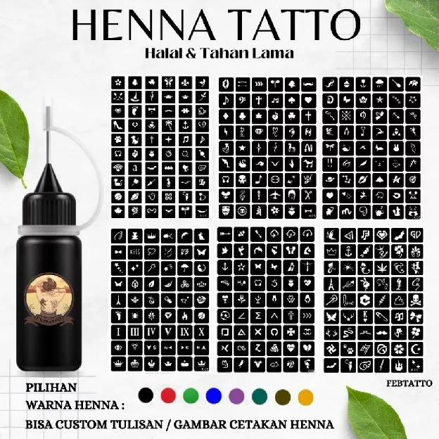 Henna Tato Halal Tahan Lama Bisa Custom Hena Kit