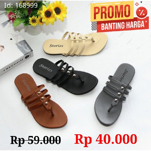 Sandal Flat Wanita Piramid 