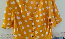 Blouse / Cardigan Kuning Polkadot