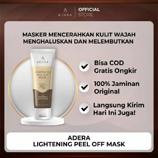 Adera Lightening Peel Off Mask / Masker Adera Flek Hitam Ori / Adera Masker Wajah Anti Flek