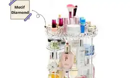 Rak Kosmetik Acrylic Putar 360 Derajat Organizer Polos / Rak Kosmetik Putar 360 Derajat Free Bubble