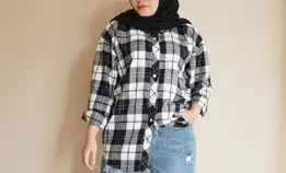 Akt Kemeja Flanel Unisex Kotak Kotak 5