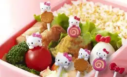 Tusukan Hello Kitty Untuk Bekal Anak, Roti, Sosis, Nugget, Buah