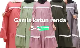 Gamis Katun Renda Anak Umur 5-6 Tahun