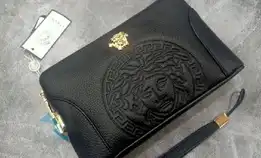 Handbag Versace Logo Leather Clutch Tas Tangan