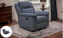 Sofa Gaja Recliner Fabric Abu-Abu Tua Goyang 