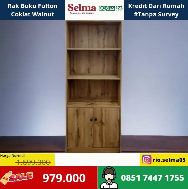 Rak Buku Fulton Coklat Walnut 
