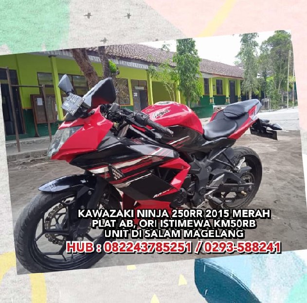 Kawazaki Ninja 250rr 2015 Merah, Plat Ab, Ori Istimewa Km50rb Unit Di Salam Magelang