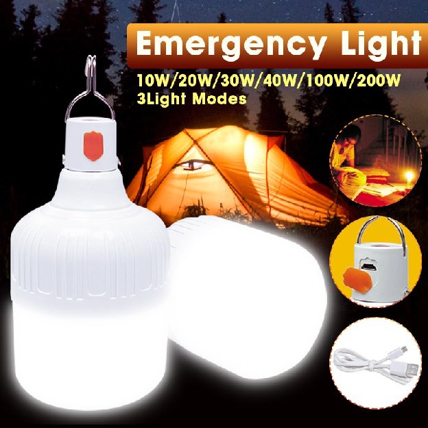 Super Bright Rechargeable Charge Light Bulb Outdoor Camping 3 Model Dimmable Portable Lanterns Emerg