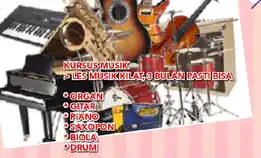 Kursus Musik : Organ, Gitar, Piano, Saxopon, Biola, Drum> Les Musik Kilat, 3 Bulan Pasti Bisa