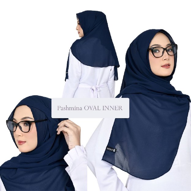 Jilbab Pashmina Inner Ninja Aquina Instan Oval Lubang Telinga / Pashmina Permium Ceruty Babydol