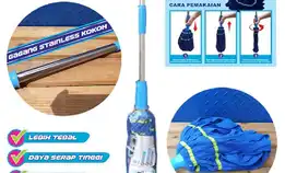 Alat Pel Lantai Synott Pel Kain Microfiber Twist Mop Putar Dan Kunci