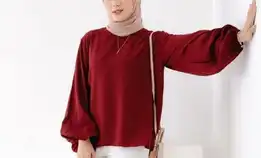 Blouse Polos Lengan Balon