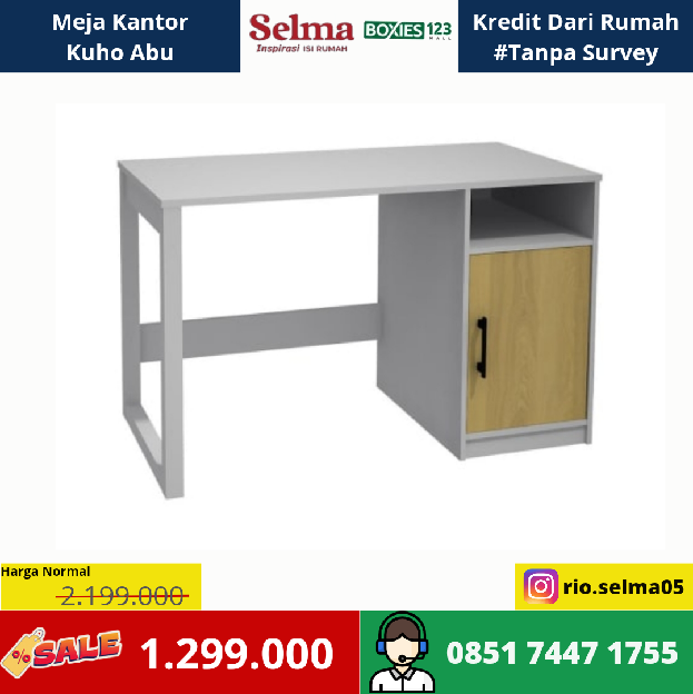 Meja Kantor Kuho Dengan Kabinet Abu