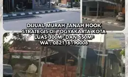 Dijual Murah Tanah Hook Strategis Di Yogyakarta Kota.Lt 300m² & 650m². Wa : 082116190008