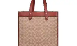 Tas Coach Field Tote In Signature Canvas With Horse And Carriage Print (0776)