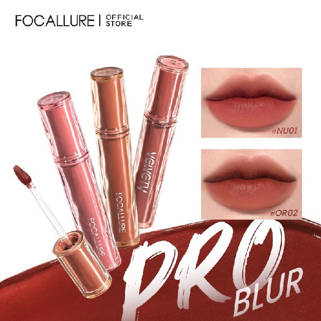 Focallure Pro-Blur Airy Mossue Matte Lip Tint Velvet Lipstick Lip Cream Lightweight Moisturizing Non