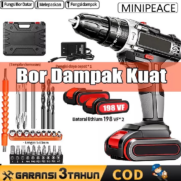 Bor Mesin Elektrik Drill /Bor Tanpa Kabel  