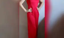 Long Red Jumpsuit 