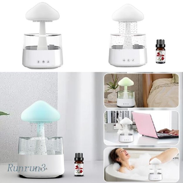 Runny Diffuser Humidifier Awan Hujan 450ml Dengan Lampu Led 7warna
