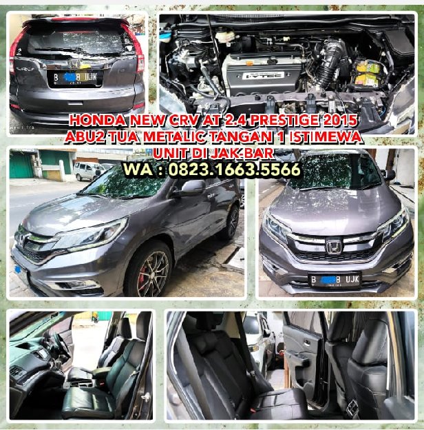 Dijual Mobil Honda New Crv At 2.4 Prestige 2015 Abu2 Tua Metalic Istimewa. Unit Di Jak-Bar