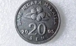 Koin Lama Malaysia ?? 20 Sen Tahun 2005 |