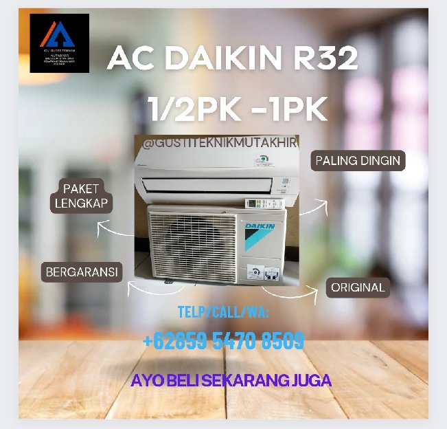 Ac Daikin 1/2pk-1pk R32 Plus Pasang Terima Bergaransi Pasti Dingin