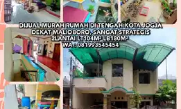 Dijual Murah Rumah Di Tengah Kota Jogja Dekat Malioboro, Sangat Strategis 2lantai Lt104m² Lb180m²