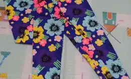 New Legging Anak Warna Biru Motif Bunga