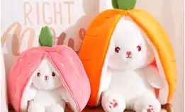 Boneka Kelinci Wortel 2 In 1 Doll Rabbit Carrot Strawberry Premium Super Halus