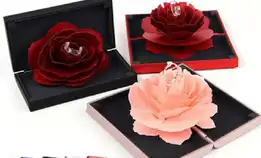 Kotak Penyimpanan Cincin Bentuk Bunga Mawar 3d Pop Up Untuk Hadiah Valentine