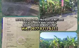 Dijual Tanah Shm Strategis 687m² Ld36 Dekat Jl. Raya Bantul Km 7 Pendowoharjo Bantul Diy. 